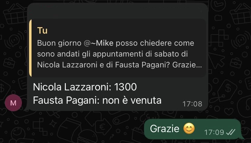 Preventivo accettato — chat WhatsApp