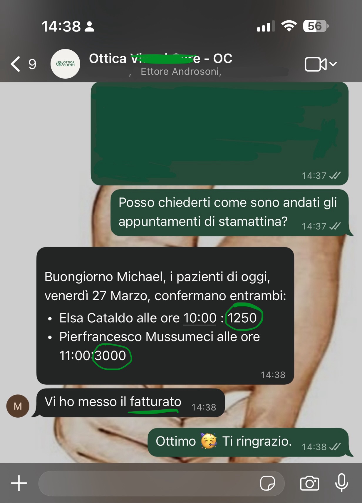Preventivo accettato — chat WhatsApp