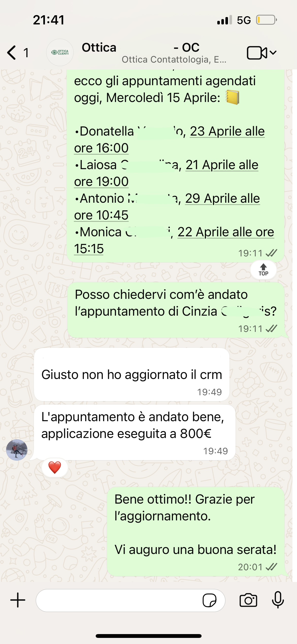 Preventivo accettato — chat WhatsApp