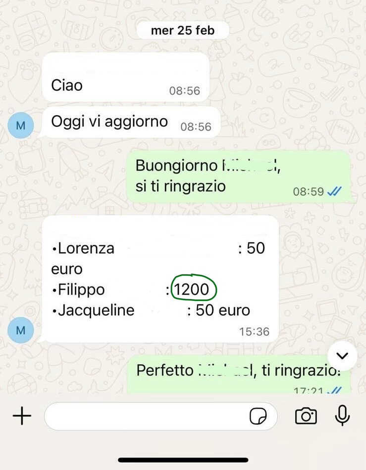 Preventivo accettato — chat WhatsApp