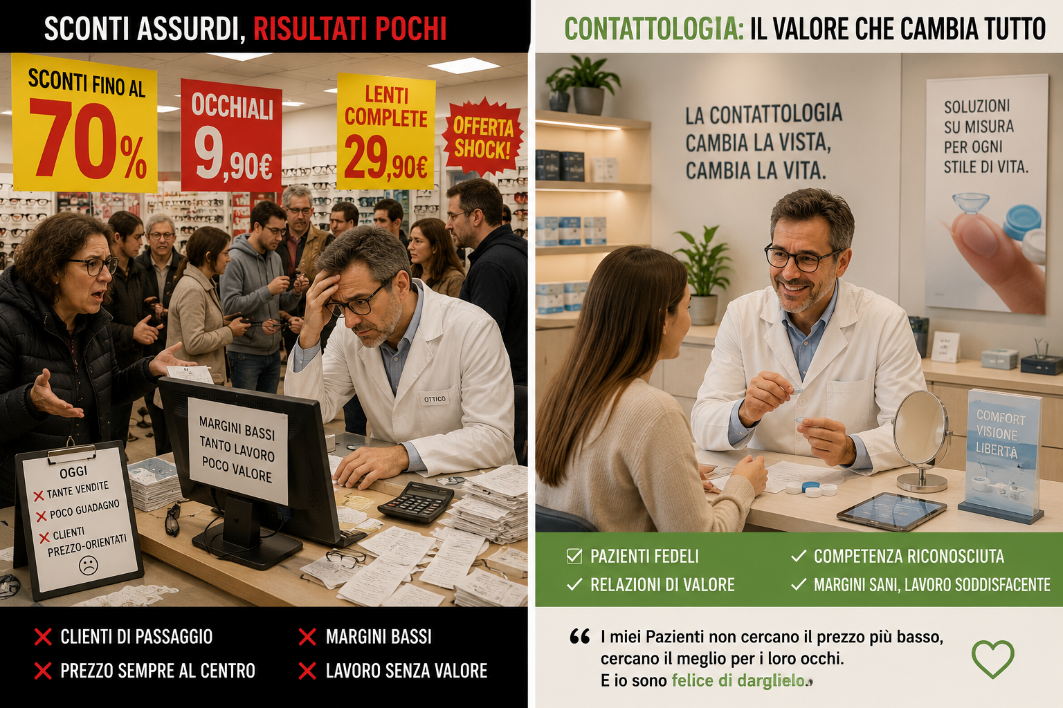Le grandi catene comprimono i prezzi — l'asso nella manica è la contattologia avanzata